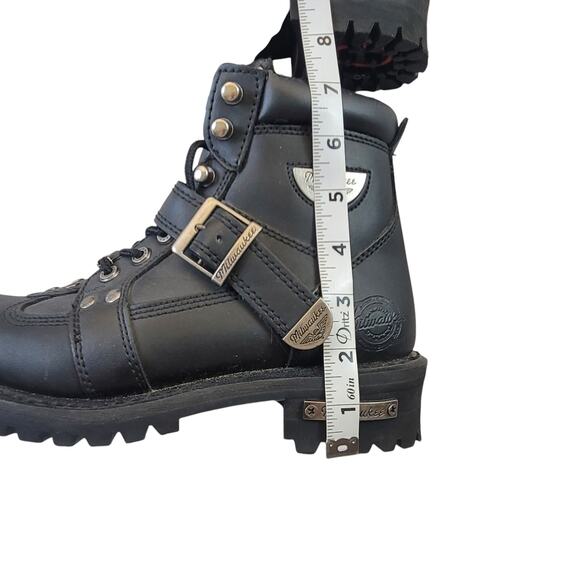 Milwaukee Motorcycle Men's Black Road Captain Boots SZ 7 - Picture 7 of 11